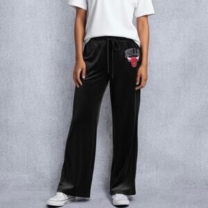 NBA Chicago Bulls Black Velour Pull On Track Pants XL